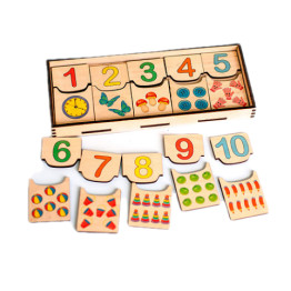 Дерев'яний пазл, цифри від 1 до 10