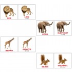 Карточки Домана «wild animals/дикі тварини»  англійською мовою